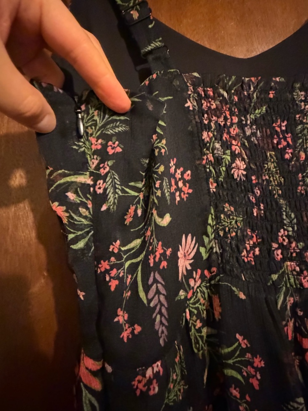 Rachel Zoe Black Floral Tiered Maxi Dress with Pink and Green Floral Print - Picture 5 of 6